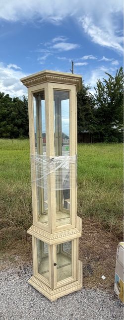 Tall Glass Display Cabinet Curio Tower