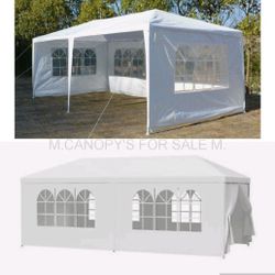 10' x 20' Outdoor Tent Canopy Tent Party Tent Wedding Tent Gazebo Pavilion Backyard Tent with Side Walls, White