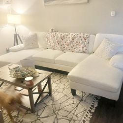White sectional 