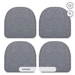Shinnwa Chair Cushions Set of 4 U Shaped Non Slip Textured Chair Pads Seat Cushions for Kitchen Dining Room 16" x 15.7" Gray