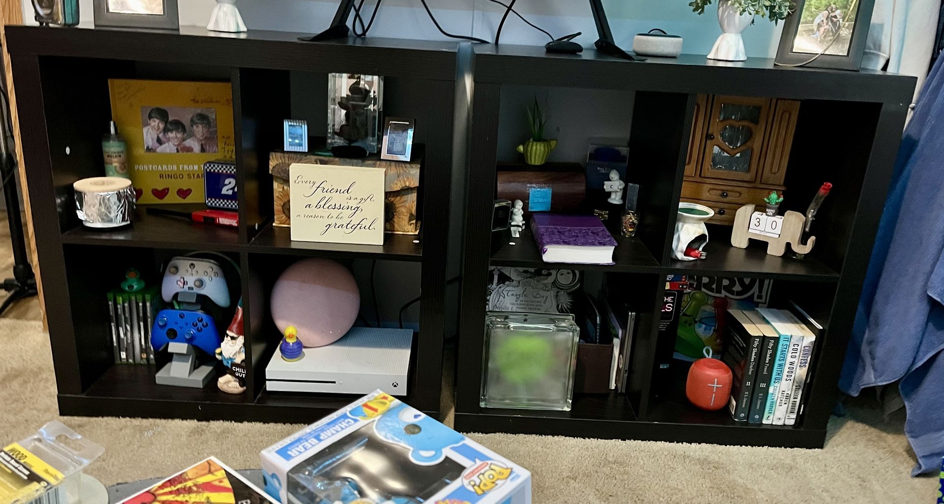 2 XL Dark Brown 4- Cube Shelves