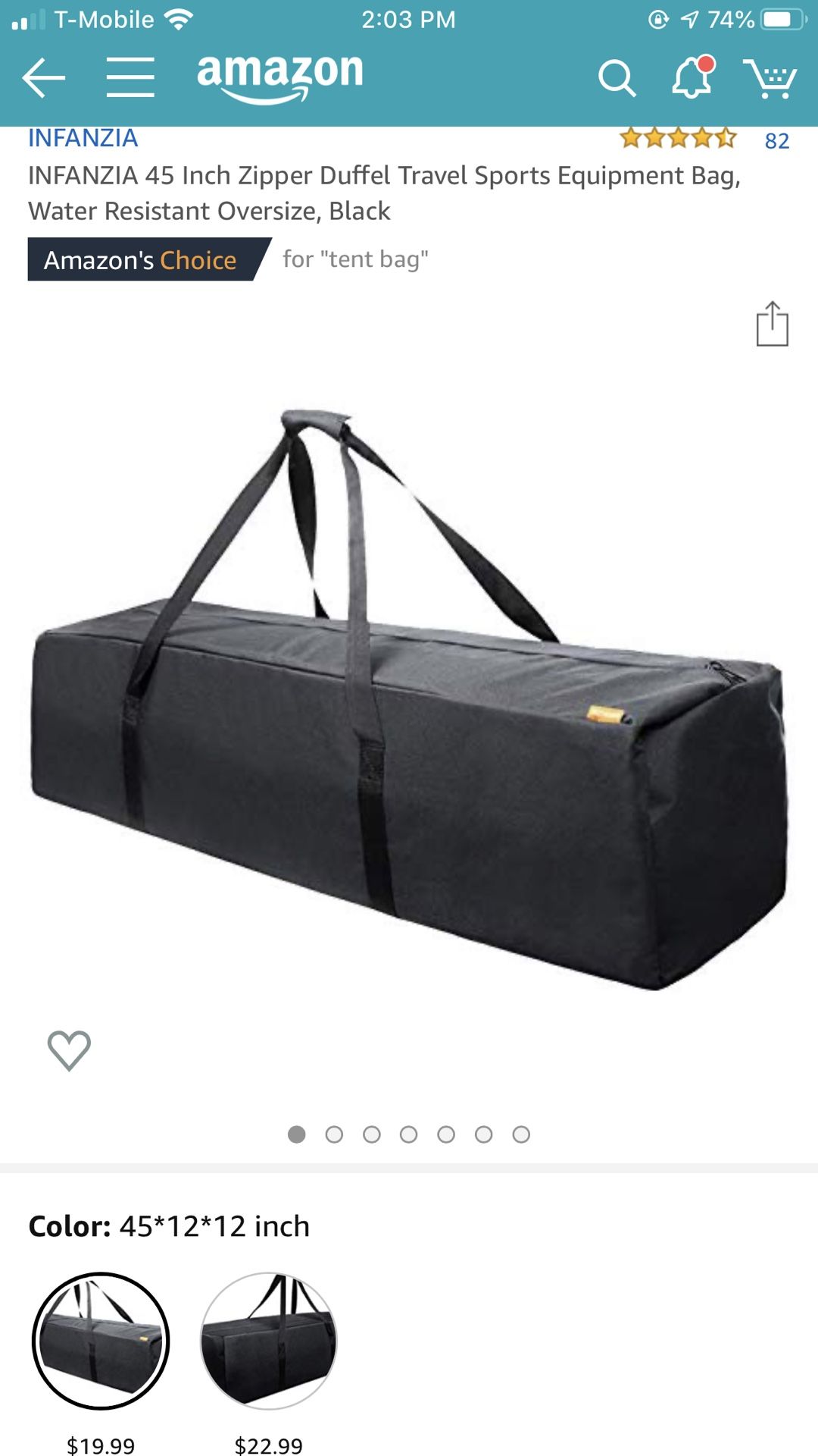 Brand new 45 inch zipper duffle travel sports equipment bag