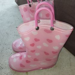 Girls Size 10 Puddle Play Rain Boots 