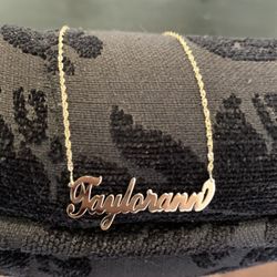Custom 10k Gold Name Plate Necklace
