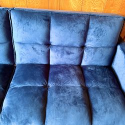 Royal blue sleeper couch (2)