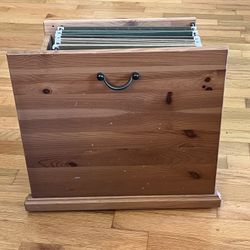 Rolling Wood File Cabinet 