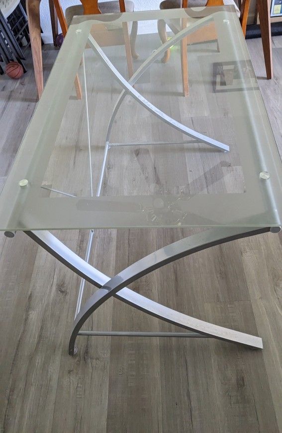 Computer Desk Glass. New Perfect Condition . 2x4 Feet