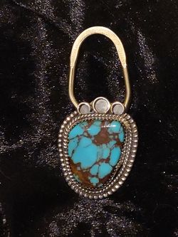 Key Chain with Sterling Silver and Turquoise