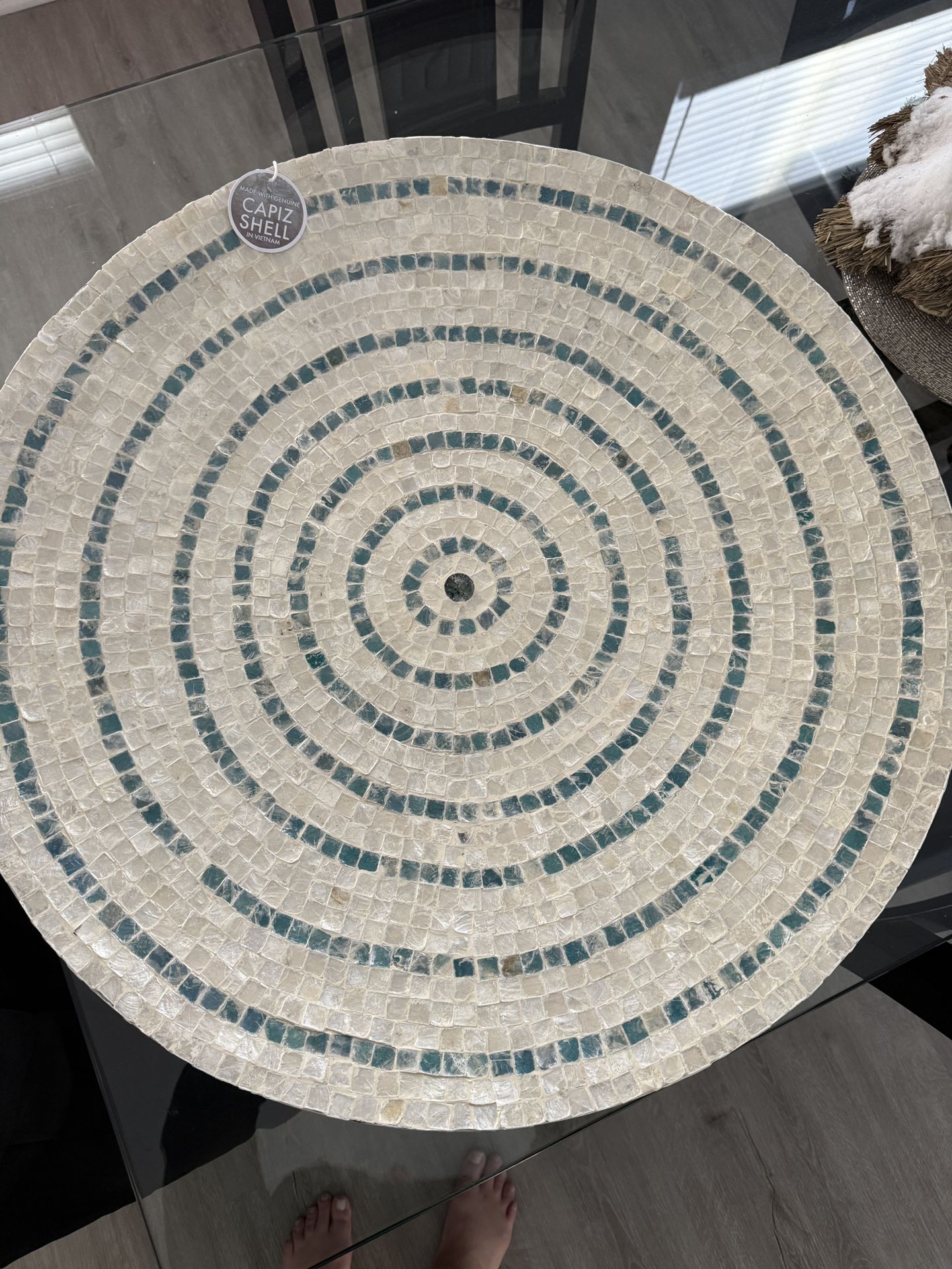 30 In Round Capiz shell Wall Art