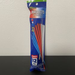 Play Glow Bracelets & Connectors 12pc Red White Blue 8” Patriotic Light USA Dark