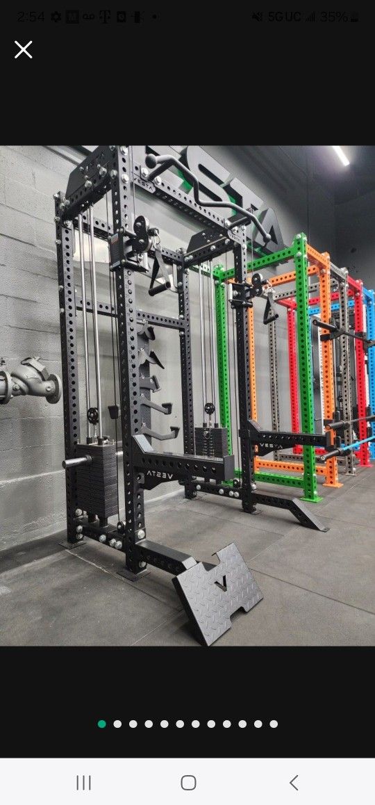 #*ULTIMATE POWER RACK FUNCTIONAL TRAINER WITH DUAL SIDE PULLEYS, 400 LBS STACK WEIGHTS, MULTI GRIP PULL UP BAR ( BRAND NEW IN THE BOX)