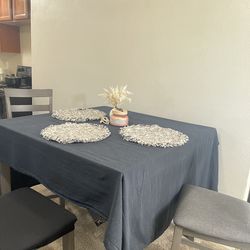 Gray Counter Height Dining Table with 4 Chairs