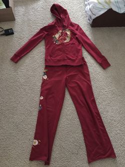 Lucky Brand Hoodie and Jersey pants with Embroidery Womens
