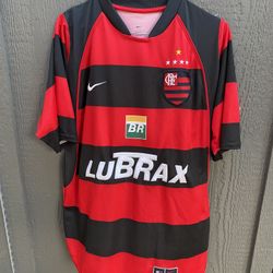 Nike Lubrax Flamengo Soccer Jersey Size Small Petrobras #10 Brazil Red Black