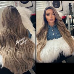 Human Hair Blended Lace Front Wig 