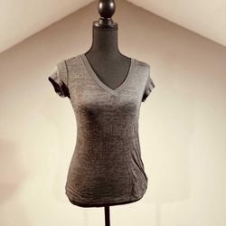 Small Gray V Neck T Shirt