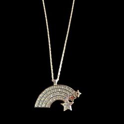 .925 Sterling Silver Rainbow Necklace