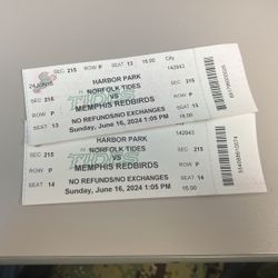 2 Norfolk Tides Ticket