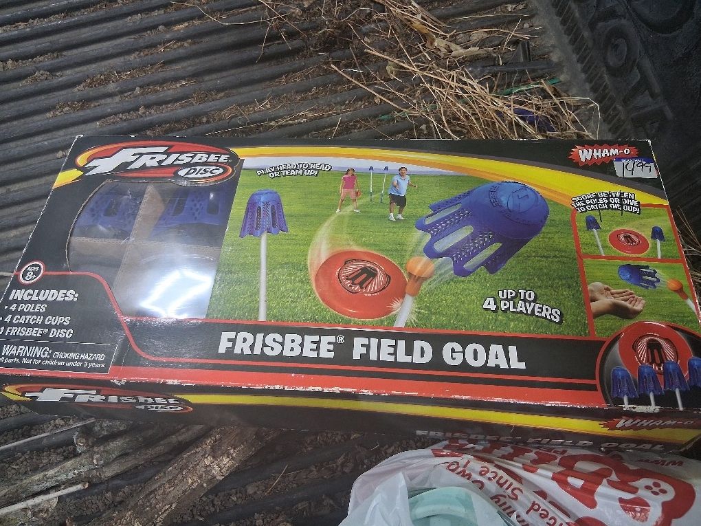Wham-o Fun Frisbee Disc Field Goal Pole Set Outdoor Backyard Toy Family Game