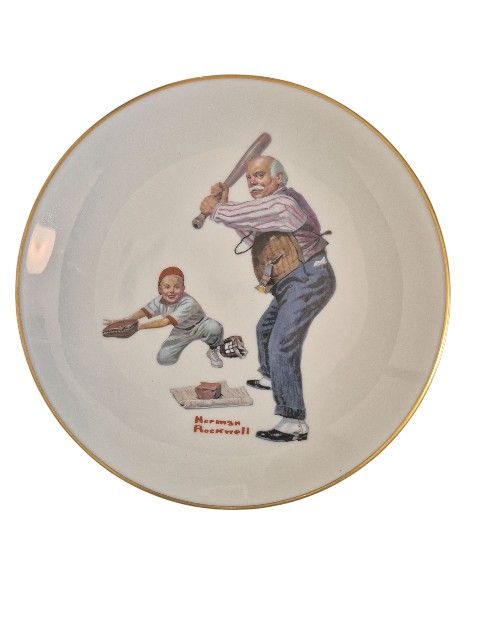 Norman Rockwell “Batter-Up” Saturday Evening Post Classics Collector Plate – Gorham/Danbury Mint 1981