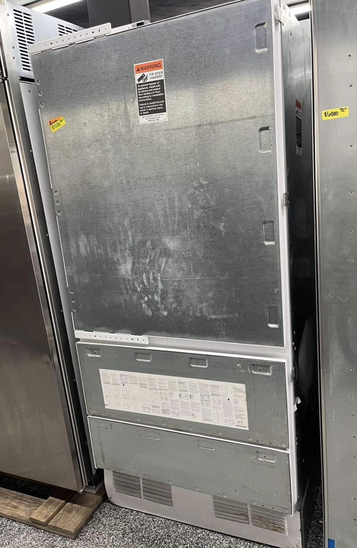 Sub Zero Built In 36” Panel Ready Refrigerator Double Freezer