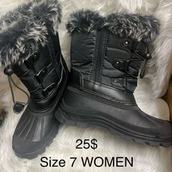 Beautiful snow boots for women's size 7 $25 perfect condition pick up downtown LA Little Tokyo area