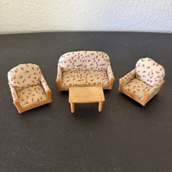 Calico Critters Sofa Couch Four Piece Doll Set, Excellent Condition