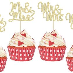 Mr & Mrs Cupcake Picks (Set Of 36)