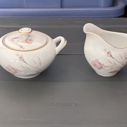 “Lovely”  Rosemarie collection fine china Creamer and Sugar set