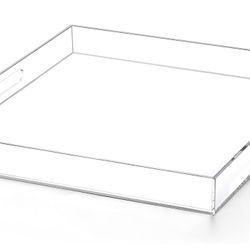 Clear Acrylic Ottoman Tray 20x20 For Sale $26.00 50%+ OFF Retail $53.99 NEW IN BOX