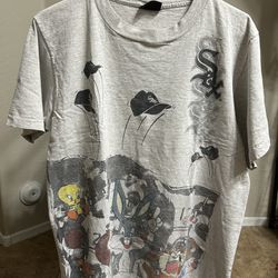 Vintage Single Stitch MLB Looney Tunes Chicago White Sox Shirt Size L