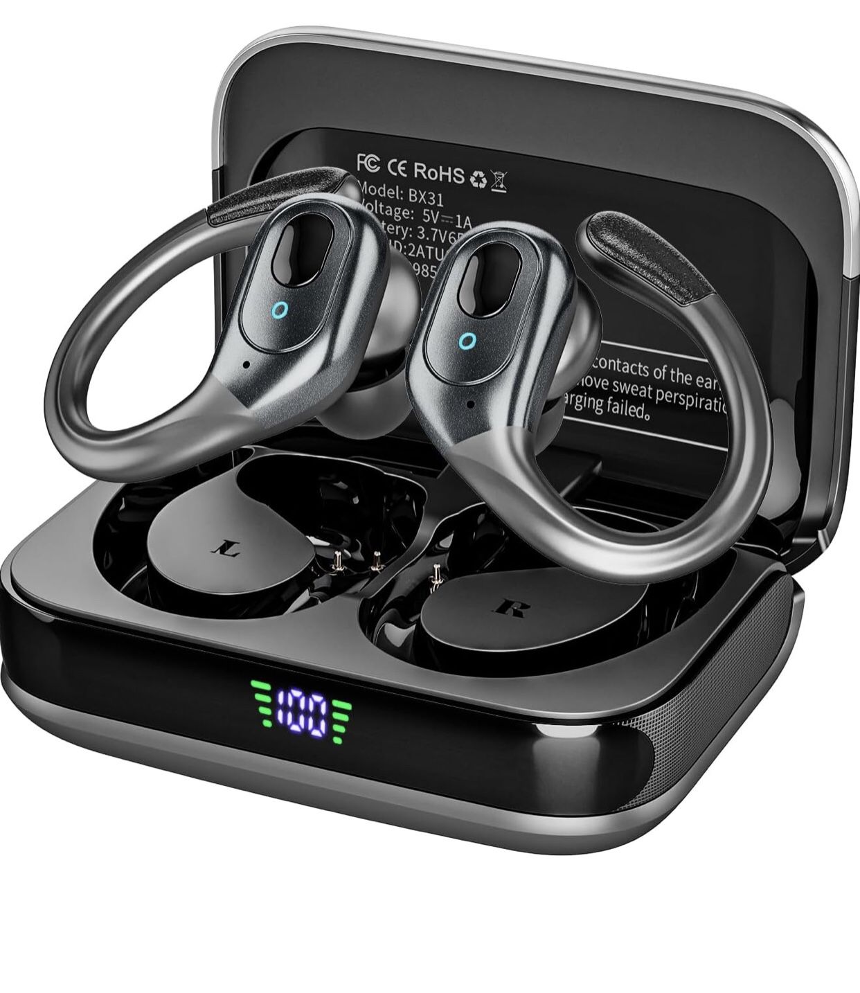 Wireless Earbuds Sport, 75H Playtime Bluetooth 5.3 Headphones, IP7 Waterproof Bluetooth Headphones