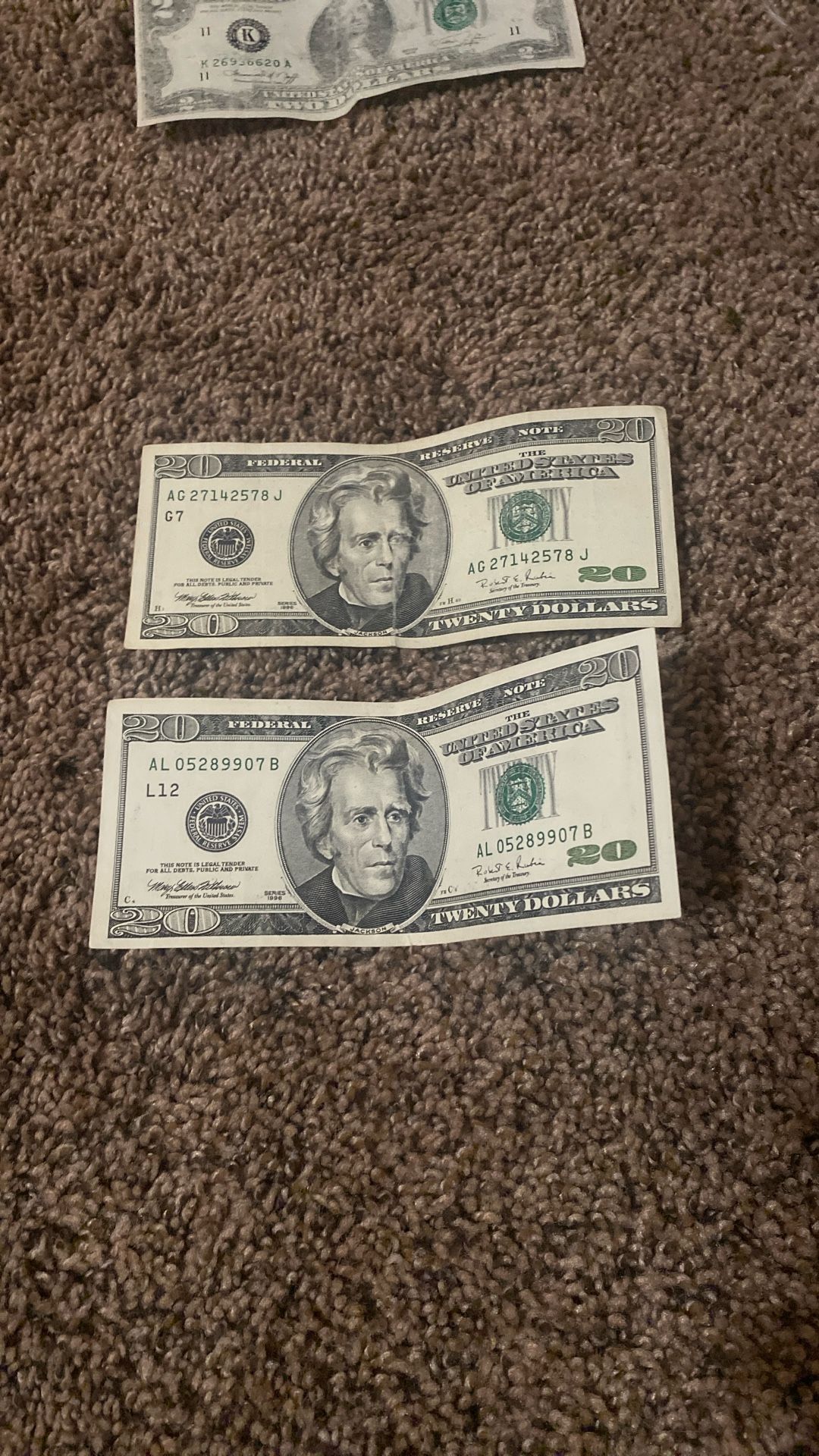 1996 20 Dollar Bills