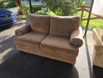 Brown Fabric Loveseat - like new