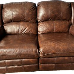 Brown Leather Love Seat  And Recliner 