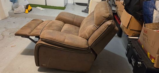 Brown Fabric Power Recliner Chair