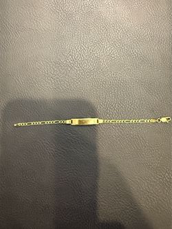 14k gold Figaro ID bracelet