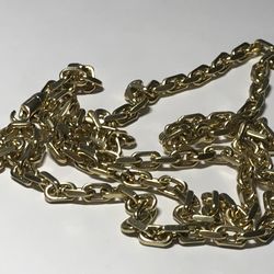 30 Inches Long Heavy 73Gr. Gucci Style Link Solid 14K Gold Chain necklace Original $9000
