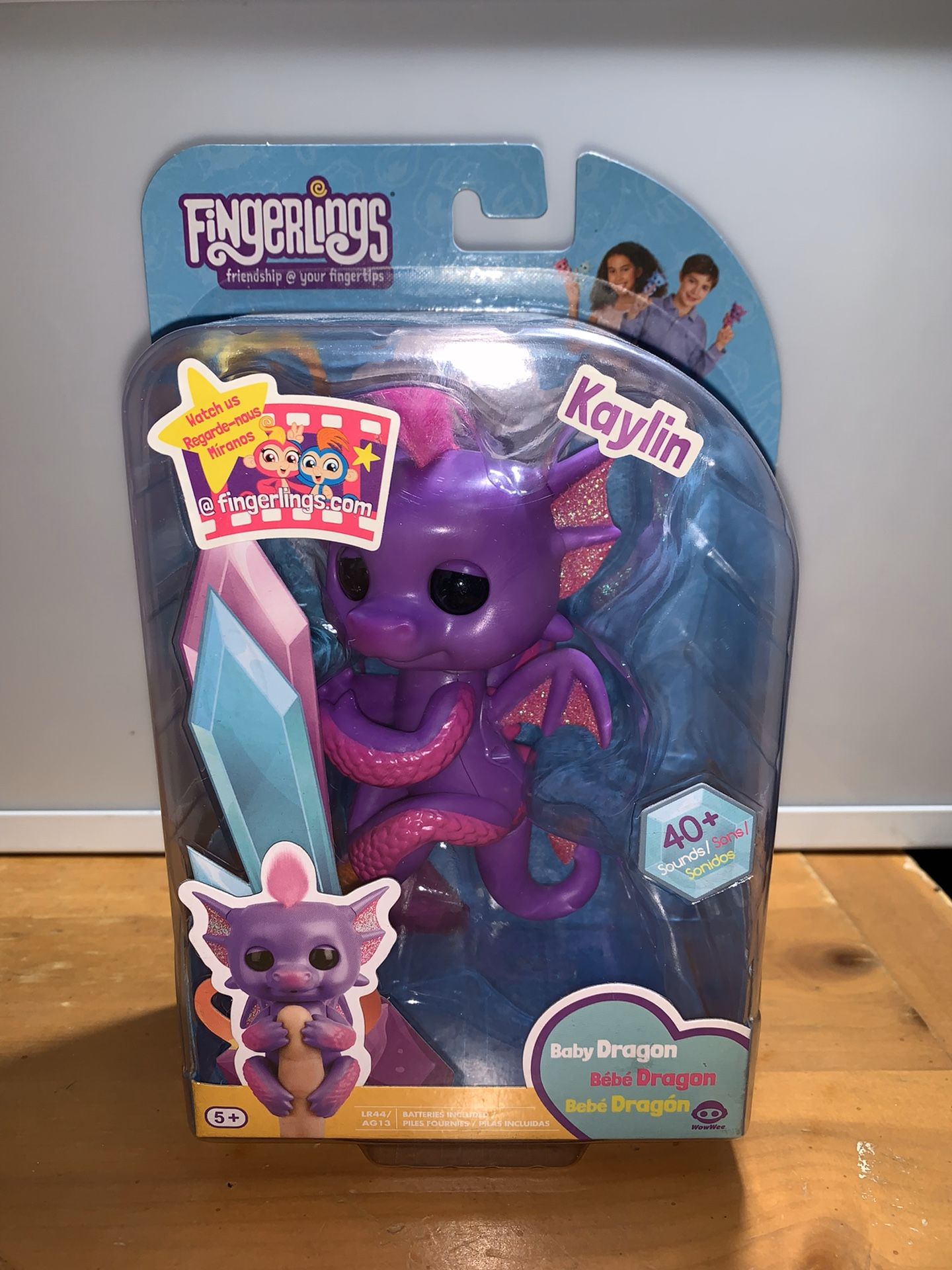 Fingerlings KAYLIN Interactive Baby Dragon Purple/Pink NEW