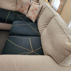 Sofa   with rug and center table 
