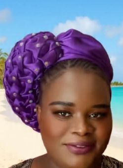 Women's Purple Turban Headwrap Hat Solid Polyester Fabric One Size