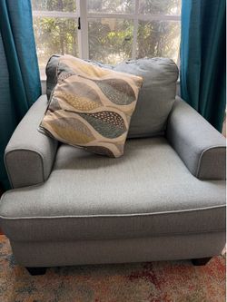 Blue-Gray Sofa and Armchair Set