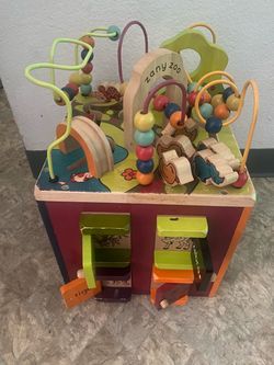 Wooden activity cube