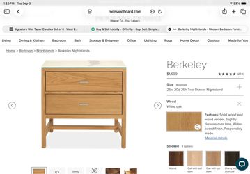 Two (2) Room&Board Berkley nightstands - EXCELLENT CONDITION, LIKE NEW