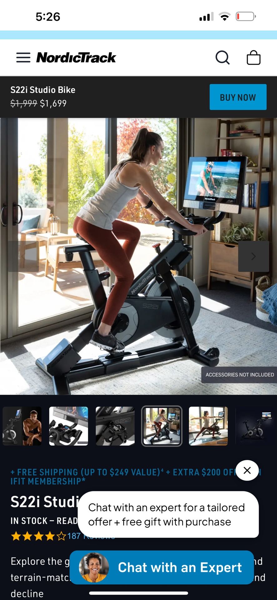 Nordic Track Exercise Bike S22i