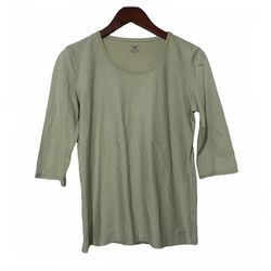 Patagonia 100% Organic Cotton 3/4 Sleeve Sage Green Shirt 