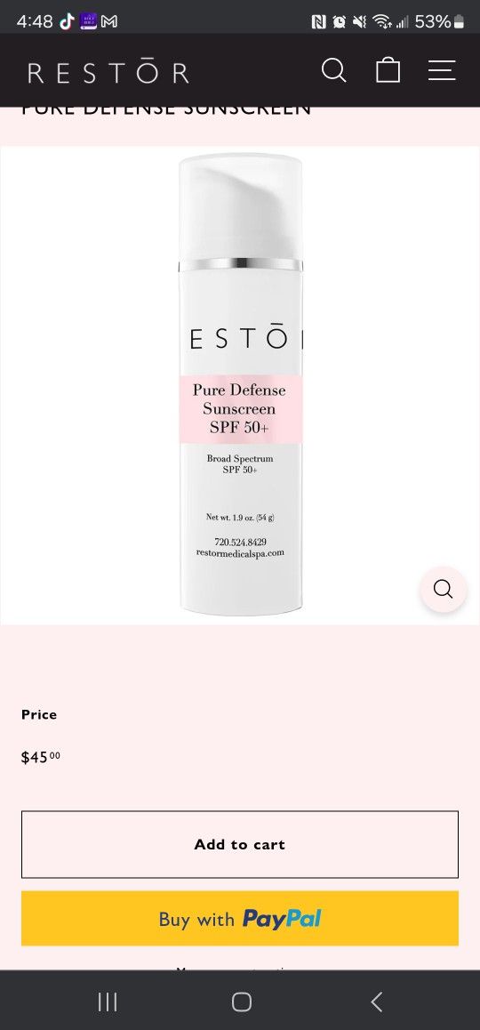 RESTŌR Tinted Sunscreen