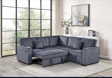 ✅️✅️3-Piece Convertible Sectional
Sleeper Sofa W/Cupholder, Sofa Storage, & USB Ports✅️✅️