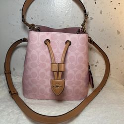 Coach Powder Pink Rowan Bucket Bag