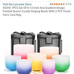Frosted Quartz Crystal Singing Bowls (7PCS)
